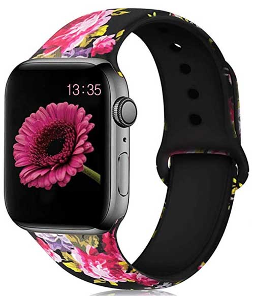 Apple Watch-stropp med blomster