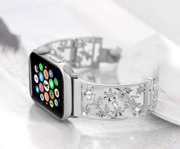 Metal Strap Floral Band til Apple Watch