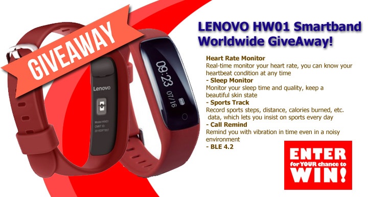 Lenovo HW01 Smartband over hele verden GiveAway!