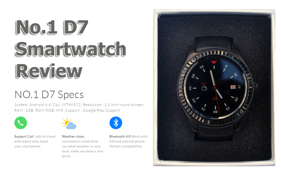 No.1 D7 Smartwatch Review - Et stilig utseende Android Smartwatch