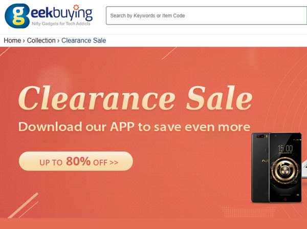 Clearance Sale på Geekbuying.com inkluderer Wearables