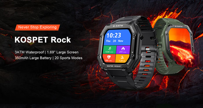 Kospet Rock -Rugged Sporty Smartwatch, gjennomgang av funksjoner