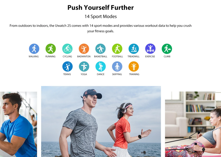 flere sportsmodus av Umidigi Uwatch 2s