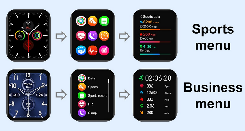 Menyene til nr. 1 DT X Smartwatch