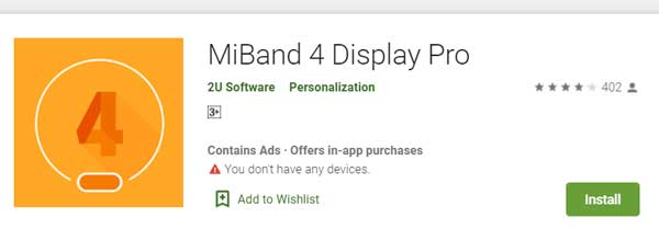MiBand4 Display Pro av 2U-programvare